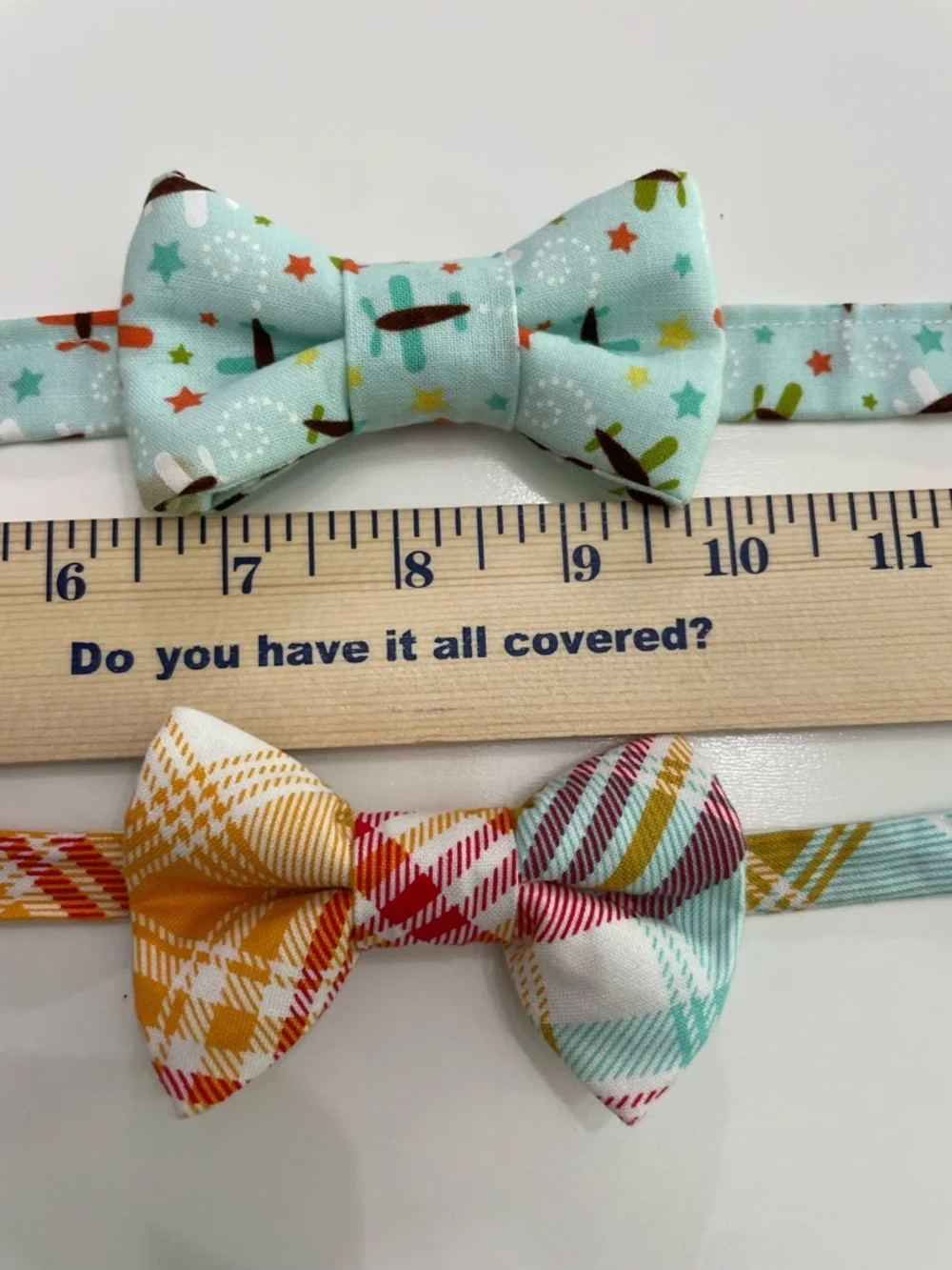 Kids Bow Ties - Summer Plaid and Light Blue Airplanes